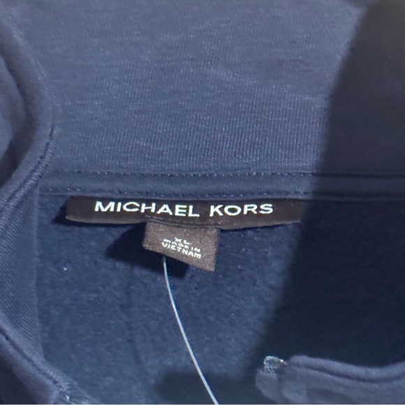 Michael Kors Dark Blue Zip-Up Men's Sweater - Picture 4 of 5